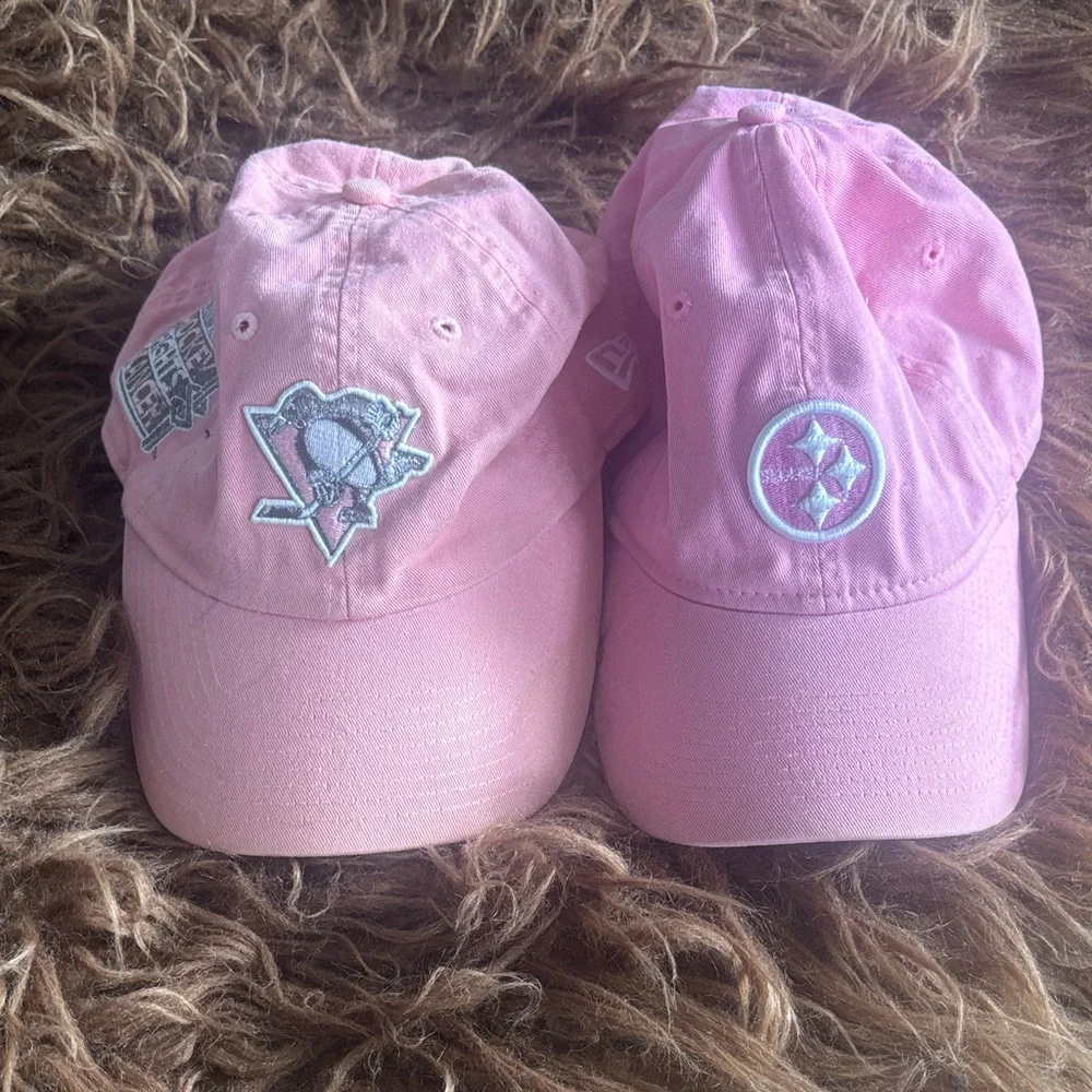 2 Pink Women’s Pittsburgh Steeler/Penguins Hats. NFL/New Era. - Picture 2 of 10